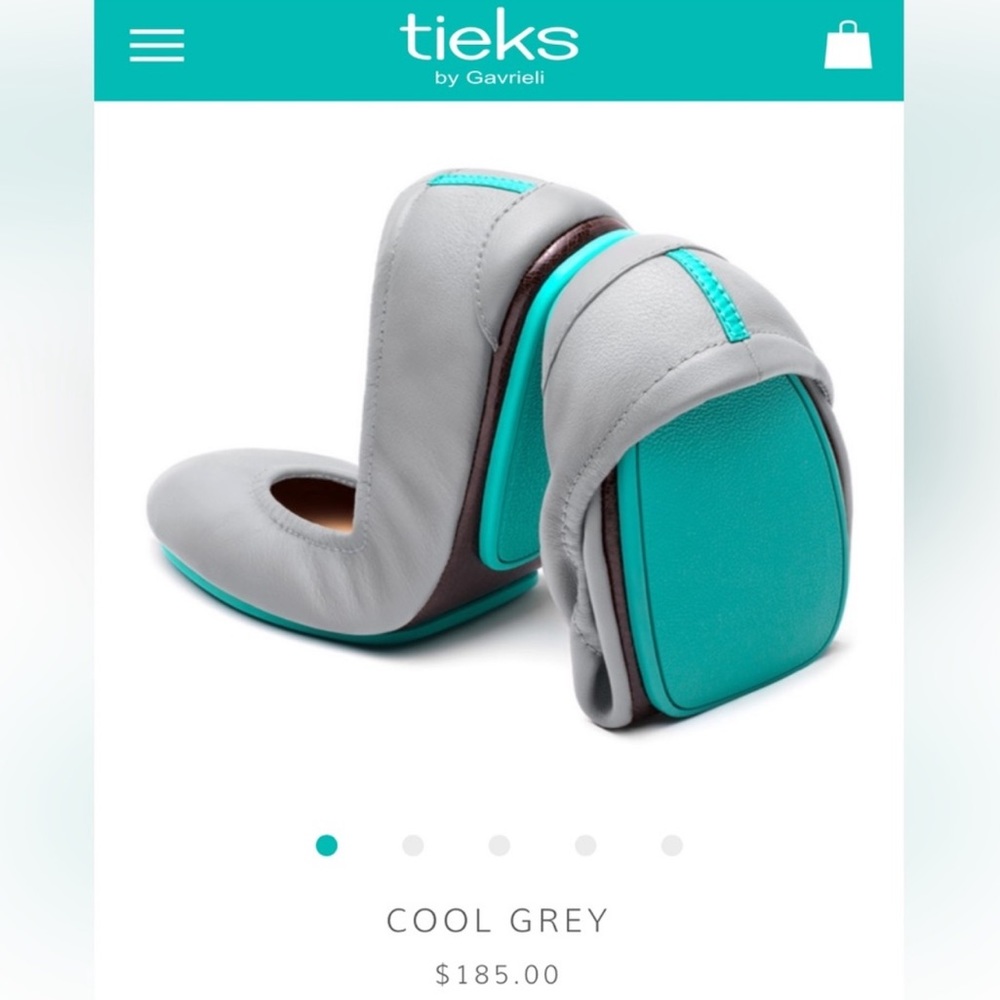 Tieks Cool Grey leather flats